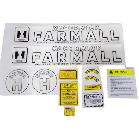 Aftermarket Tractor Decal Set Fits International Harvester Fits IH Fits FARMALL Model H FA604SB